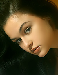 Sweet sexy young lady Morgana A is waiting for your attention in the wooden house